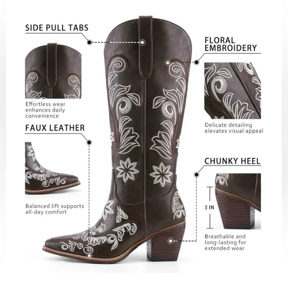 Embroidered Cowboy Boots - Picture 6 of 7